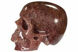 Realistic, Carved Strawberry Quartz Crystal Skull #116349-3